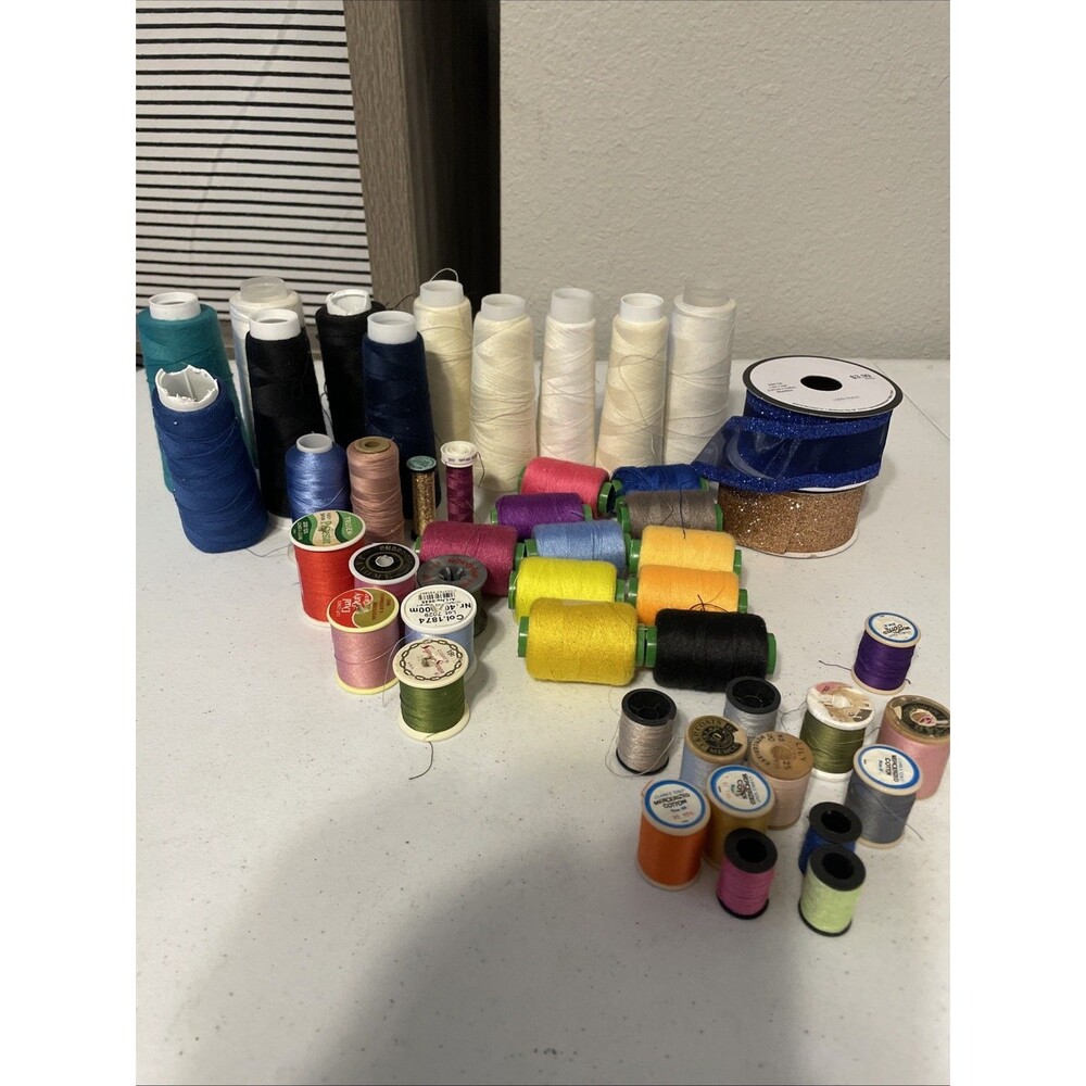 Lot Of Cones Overlock Machine Thread And Other Various Thread